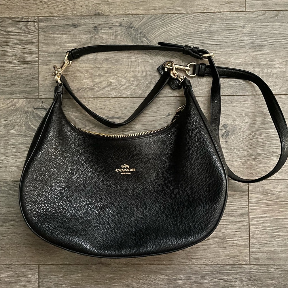 Coach black pebbles leather purse